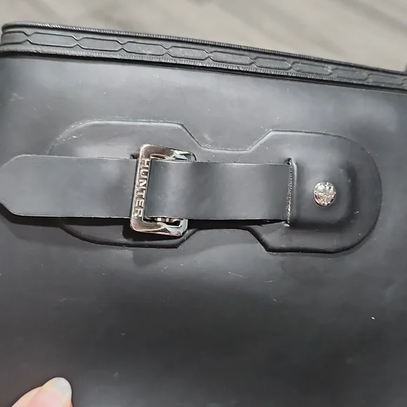 Matte Black Original Hunter Tall Knee High Rubber Rain Boots - Picture 6 of 10